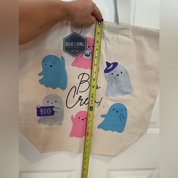 Boo Crew Pastel/Colorful Ghost Tote Bag-Boho Living-Halloween Tote-NWT - Picture 3 of 16